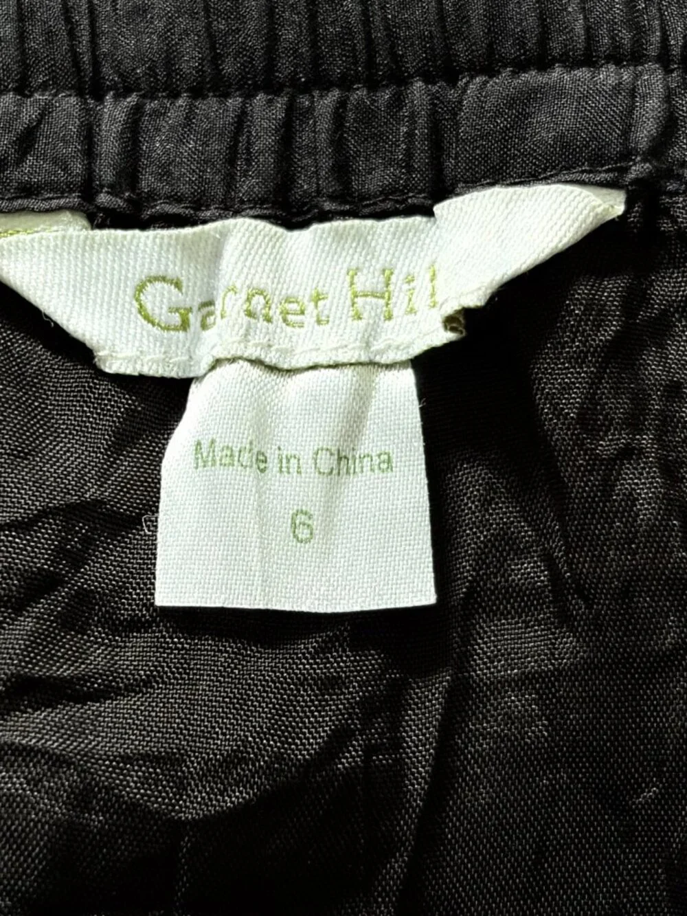 GARNET HILL 100% True Black Silk Skirt